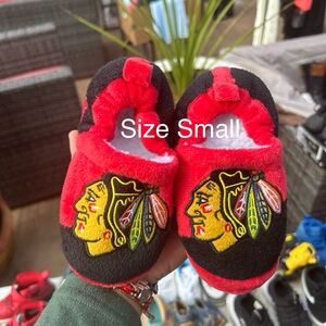 Red and Black Team Logo Slippers